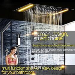 Ensemble de douche à LED avec mitigeur thermostatique et pomme de douche de pluie pour salle de bains, fourniture d'usine