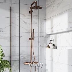 Ensemble de douche à barre thermostatique en bronze brossé avec kit de rail coulissant