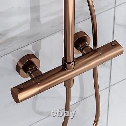 Ensemble de douche à barre thermostatique en bronze brossé avec kit de rail coulissant