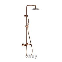 Ensemble de douche à barre thermostatique en bronze brossé avec kit de rail coulissant