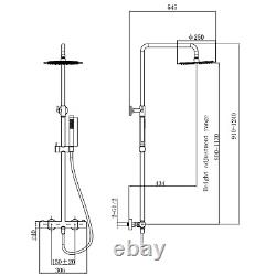 Ensemble de douche à barre thermostatique en bronze brossé avec kit de rail coulissant