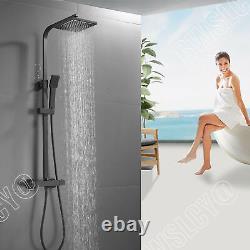 Ensemble de douche avec mitigeur thermostatique noir pour baignoire de salle de bain - Nouveau