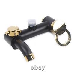 Ensemble de douche thermostatique avec mitigeur de salle de bain carré noir et double pommeau de douche - Kit de valve encastrée