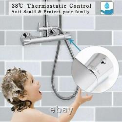 Ensemble de mélangeur de douche thermostatique Huibathroom pour salle de bains design carré en chrome R