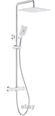 Ensemble de mélangeur de douche thermostatique Rainsworth Chrome, pomme de douche carrée de 30 cm RRP