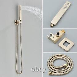 Ensemble de mélangeur de douche thermostatique encastré en or brossé pour salle de bain