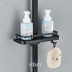 Ensemble de mitigeur thermostatique de douche de salle de bain avec tête jumelle, valve exposée noire et ensemble carré