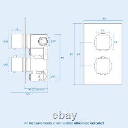 Ensemble de robinet de douche thermostatique encastré carré Temel avec tête de douche en chrome