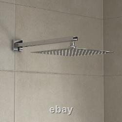 Ensemble de robinet de mélangeur de douche thermostatique encastré moderne en chrome carré