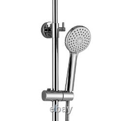 Mélangeur de bain-douche thermostatique moderne en chrome avec kit de fixation de rail de montée et remplisseur de baignoire