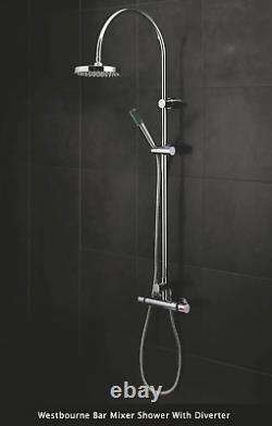 Mélangeur de douche à barre Triton Westbourne Chrome avec déviateur et température thermostatique