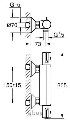 Mélangeur de douche thermostatique GROHE Grohtherm 800 en chrome (34562000)