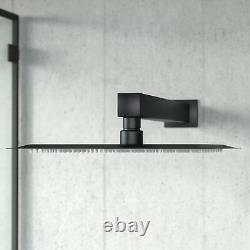 Mélangeur de douche thermostatique dissimulé carré en chrome avec ensemble de valve à double tête de salle de bain