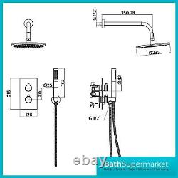 Mélangeur de douche thermostatique en laiton dissimulé avec valve de tête et ensemble de salle de bain avec rail