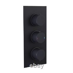 Mélangeur de douche thermostatique encastré à 3 voies Wilden 3 Dial Noir Mat