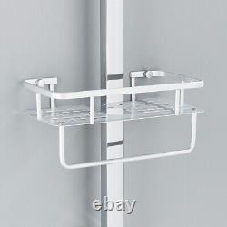 Mélangeur de douche thermostatique exposé à double tête avec barre de grande taille en chrome - système de valve