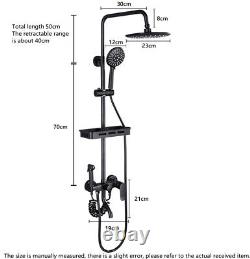 Mélangeur de douche thermostatique exposé pour salle de bain avec ensemble de barres rondes en laiton à double tête