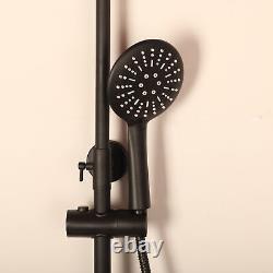 Mélangeur de douche thermostatique exposé pour salle de bain avec ensemble de barres rondes en laiton à double tête