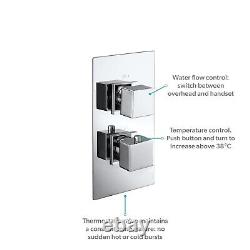 Mélangeur de douche thermostatique monté au plafond à double sortie en chrome BUN/BeBa 26809/77563