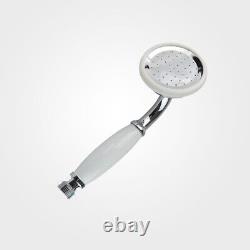 Mélangeur de douche thermostatique pour salle de bain traditionnelle Enora avec double pommeau et barre de douche coulissante