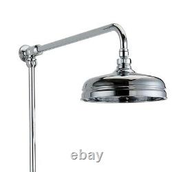 Mélangeur de douche thermostatique pour salle de bain traditionnelle Enora avec double pommeau et barre de douche coulissante