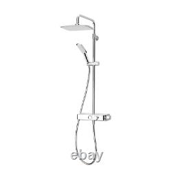 Mélangeur thermostatique à bouton poussoir Triton Chrome pour douche de barre avec carré O SWPBDIVCHR