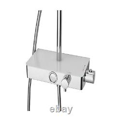 Mélangeur thermostatique à bouton poussoir Triton Chrome pour douche de barre avec carré O SWPBDIVCHR