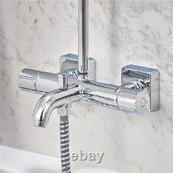 Mélangeur thermostatique de douche et de baignoire avec robinet de remplissage à simple motif de pulvérisation à double tête