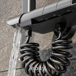 Mitigeur de douche thermostatique exposé pour salle de bain avec 3 têtes, ensemble de barres carrées larges en chrome