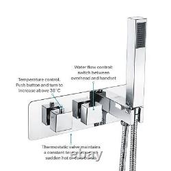 Mitigeur thermostatique pour douche avec deux sorties montées au plafond Chrome BUN/BeBa 27756/79553