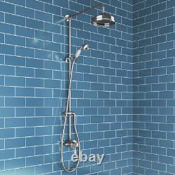 Nouveau ensemble de barre ronde carrée de douche thermostatique exposée à double tête de salle de bains au Royaume-Uni