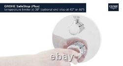 Nouveau mélangeur de bain thermostatique Grohe 24077000 Grohtherm pour 2 sorties en chrome