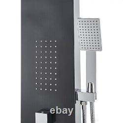 Panneau de tour de douche thermostatique moderne noir exposé avec mélangeur thermostatique