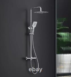 RRP 150 £ Ensemble de mélangeur de douche thermostatique Rainsworth Chrome 2525 cm Pluie carrée