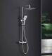 Rrp 150 £ Ensemble De Mélangeur De Douche Thermostatique Rainsworth Chrome 2525 Cm Pluie Carrée