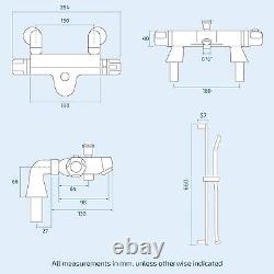 Robinet mélangeur de douche de baignoire de salle de bain chromé thermostatique avec kit de rail coulissant