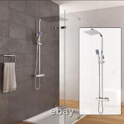 Robinet mélangeur de douche thermostatique de 400 mm avec pomme de douche et ensemble de douche à main pour la maison/salle de sport au Royaume-Uni