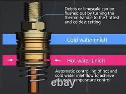 Robinet mélangeur thermostatique double rond en chrome dissimulé avec sortie simple