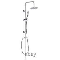 Robinet mitigeur thermostatique de baignoire et douche Chrome & Kit de douche rigide double montant rond