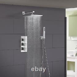 Robinet mitigeur thermostatique encastré carré pour douche de salle de bain en chrome Cameo