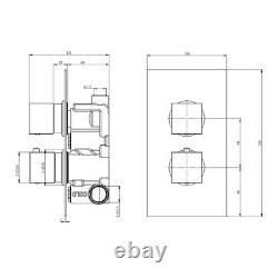 Robinetteries de salle de bain carrées modernes noires mat, mélangeurs de douches thermostatiques et accessoires