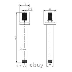 Robinetteries de salle de bain carrées modernes noires mat, mélangeurs de douches thermostatiques et accessoires