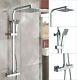 Salle De Bain Thermostatique Douche Exposée Mixer Twin Tête Grand Carré Bar Set Chrome