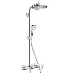 Système de mélangeur de douche thermostatique à pommeau fixe Hansgrohe Chrome Crometta S 27267000