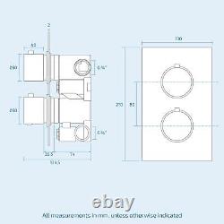 Tête de douche pluie de 200mm avec mitigeur thermostatique et kit noir mat à main